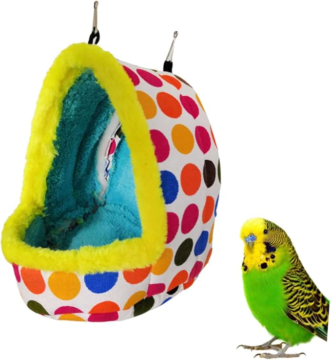 MERRYHAPY Plush Parrot Nest Bird Nest Pet Bird Bed Hammock Bird Cage Parrot Habitat Cave Hanging Tent Sleeping Pad for Parrot Nest Parrot House Birdcage The Bird Box Accessories Toy