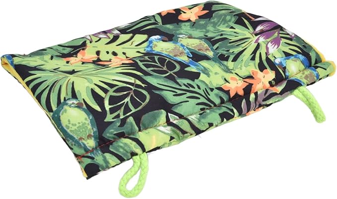 Bird Nest Snuggle Hut, Bird Nest Tropical Rainforest Printed Triangle Parrot Hammock Hanging Sleeping Bed for Birds Parakeet Cockatiels Parrot Winter Warm Bed Pet Pouch Cotton