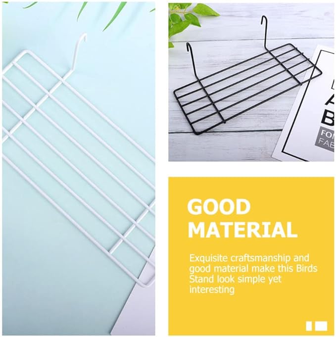 Ipetboom Bird Cage Bird Toys 2pcs Parrot Metal Perch Platform Stand Shelf Parakeet Patio Sundeck for Budgie Cockatiel Conure Cage Accessories Toys
