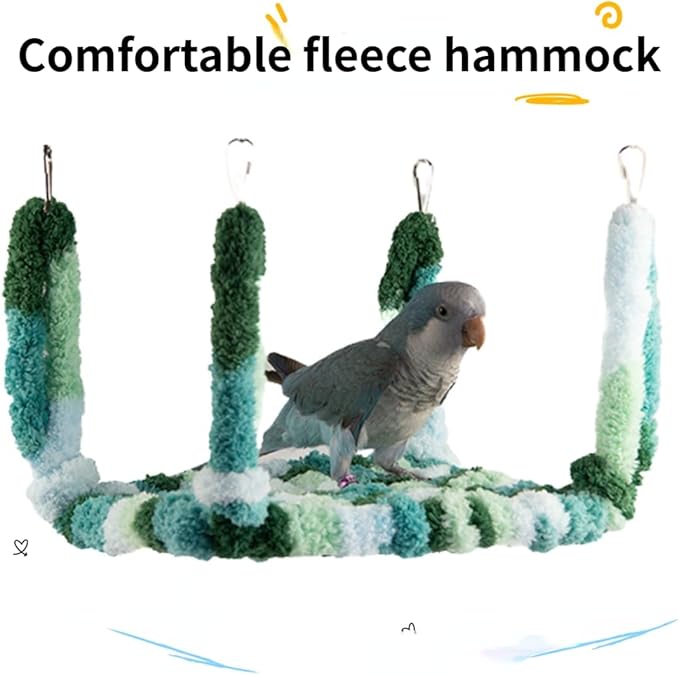 Bird Plush Perch Swing Four Season Warm Hammock Nest Bed for Parrot Budgie Parakeet Cockatiel Lovebird