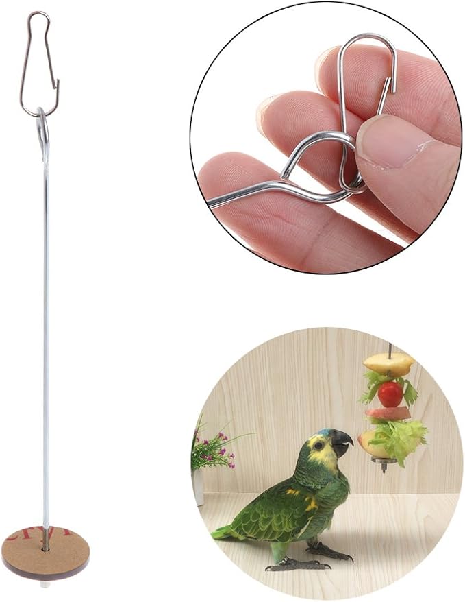 Bird Food Holder Parrot Foraging Toys For Hanging Stainless Steel Treat Veggie Skewer For Parakeets Conures Bird Feeders For The Garden Bird Feeders Stations With Stand Bird Feeder Hanging Bird