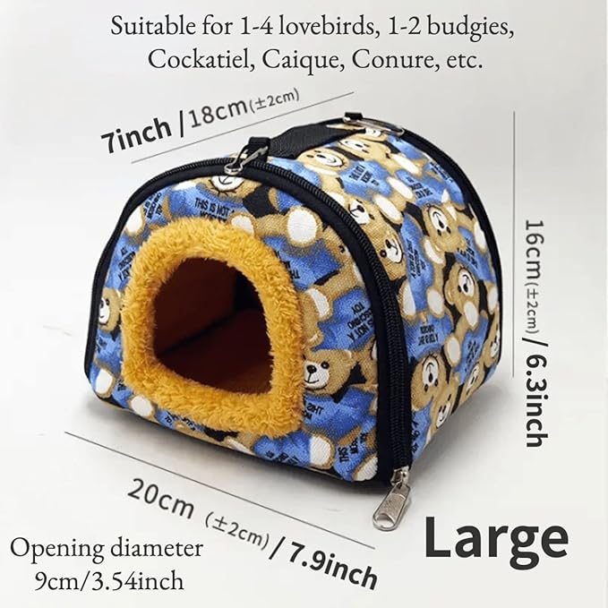 Winter Warm Bird Nest Bird House Bed Hammock Toy for Pet Pet Parrot Parakeet Cockatiel Conure Lovebird Parakeet Nest Bird Hammock (Large,Colorful)
