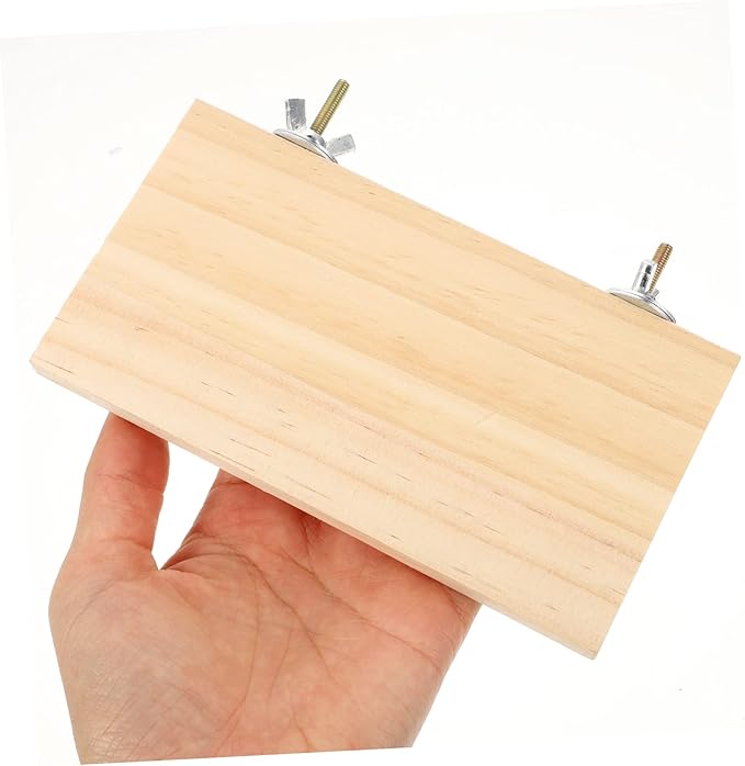 Beavorty 2pcs Pet Rest Station Parrot Wooden Perch Rectangle Wood Perch Parrot Stand Platform Bird Cage Accessories Toys for Hamsters Bird Toys for Cockatiels Bird Stand for Birds Xuan Feng
