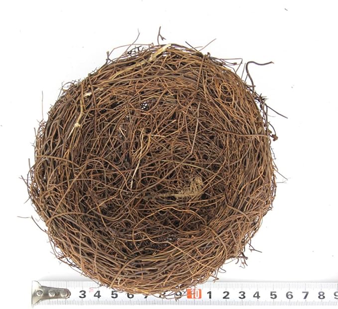 Artificial Birds Nest, 4 Set Handmade Rattan Nest Decor with Foam Eggs for DIY Crafts Garden Yard Home Party Easter Decoration