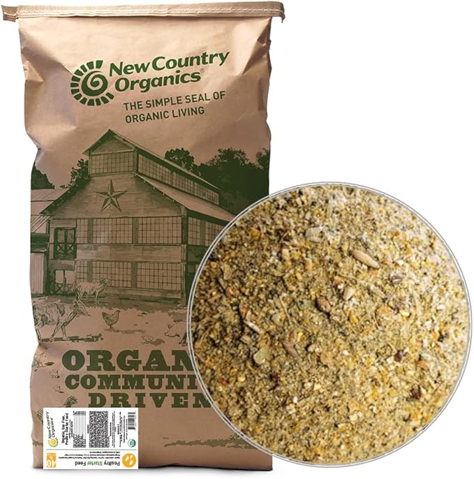 New Country Organics | Starter Feed for Baby Chicks | Soy-Free | 21% Protein | Certified Organic and Non-GMO | 40 lbs