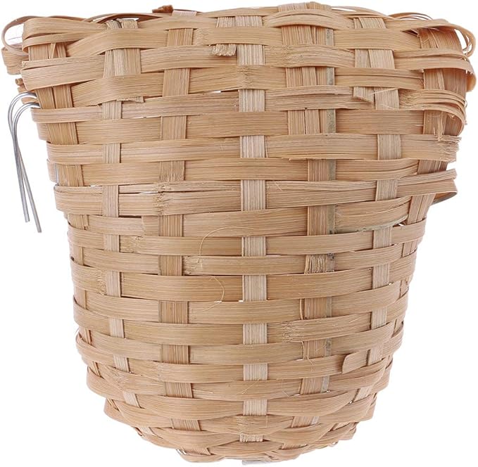Natural Bamboo Covered Breeding Nest Hut Bird House Finch Hideout Cage Toy Outdoor Hut Shelter for Birds Hand Made