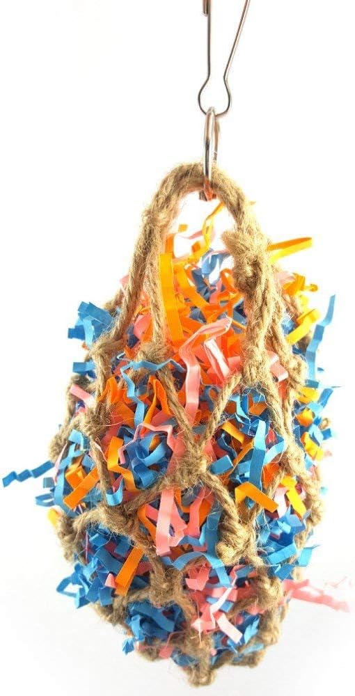 Litewoo Bird Foraging Shredding Nest Chew Hanging Toy for African Grey Cockatoos Conure Parakeet Quaker Cockatiel Cage Accessories
