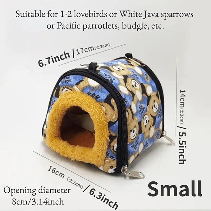 Winter Warm Bird Nest Bird House Bed Hammock Toy for Pet Pet Parrot Parakeet Cockatiel Conure Lovebird Parakeet Nest Bird Hammock (Small,Colorful)