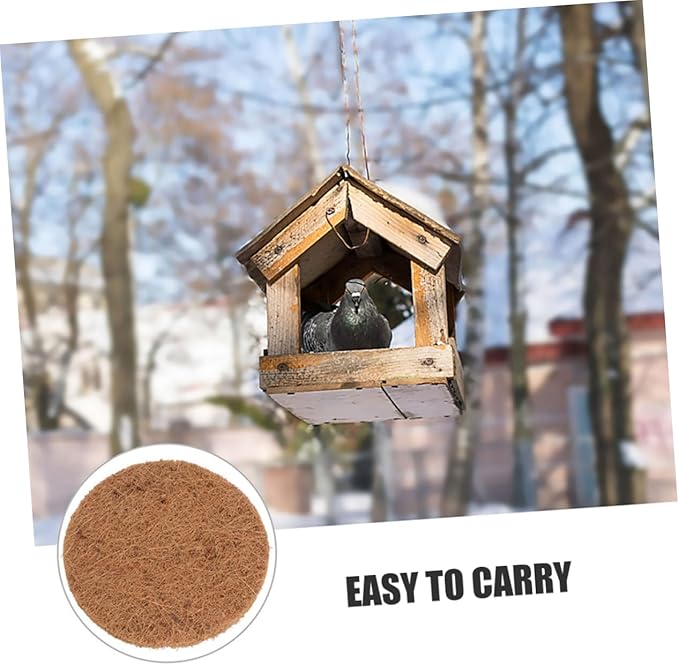 Coconut Fiber Nesting Pads 10Pcs Round Bird Nest Mats for Pigeons Parrots and Chickens Soft Egg Breeding Substrate Comfortable Pet Resting Mat