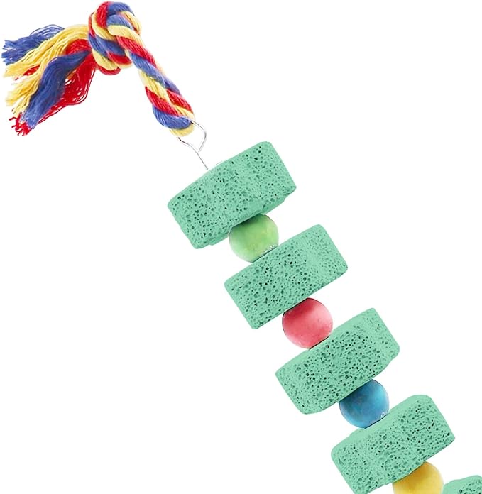 Oooct 2 Pack Large Chicken Chewing Toy, Chick Beak Grinding Calcium Stone with Bells, Chicken Cage Accessories, Cage Toys for Cockatiel Parakeet Parrot Budgies Rat Hamster Rabbit Bunny African Grey