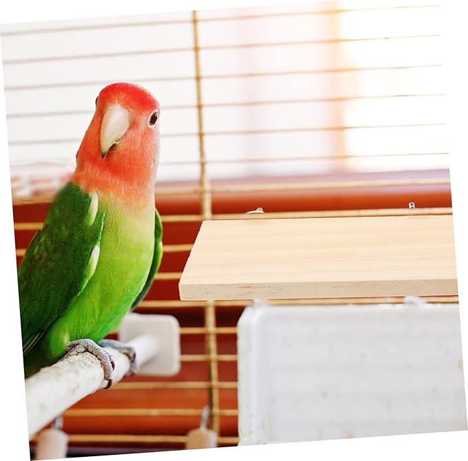 Beavorty 2pcs Pet Rest Station Parrot Wooden Perch Rectangle Wood Perch Parrot Stand Platform Bird Cage Accessories Toys for Hamsters Bird Toys for Cockatiels Bird Stand for Birds Xuan Feng