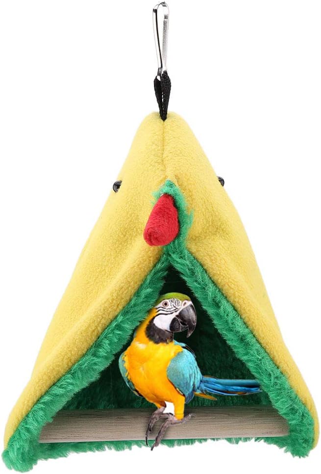 Bird Hammock Bird hut for cage Warm Bird Bed Triangle Plush Hammock Cage Hanging Bird Tent 4.7inch*7.1inch Bird Bed for cage for Birds Parrots Nests