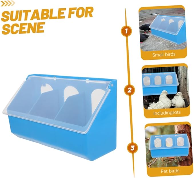 Totority 2pcs Three Pigeon Feeder Lid Hanging Bird Feeding Cups for Pigeon and Poultry Multi-Functional Plastic Feeders for Easy Access to Food and Water Promoting Healthy Diet