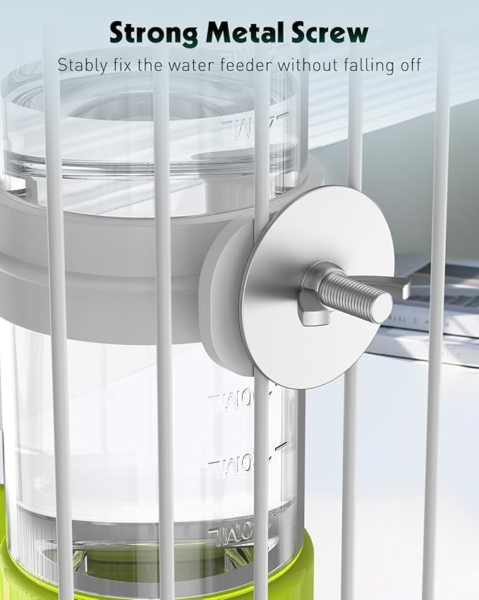 Pawfly 2 Pcs Bird Water Dispenser, Automatic Bird Water Feeder, Plastic Bird Cage Water Dispenser, Green Parrot Waterer for Parakeet Cockatiel Budgie Lovebirds (Not Fit for Food Feeding)