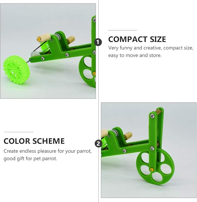 Balacoo Parrot Training Bike: Bird Intelligence Training Toy, Parrot Puzzle Bicycle for Parakeet Macaws African Greys Playtime and Enrichment, 6.69 Inch