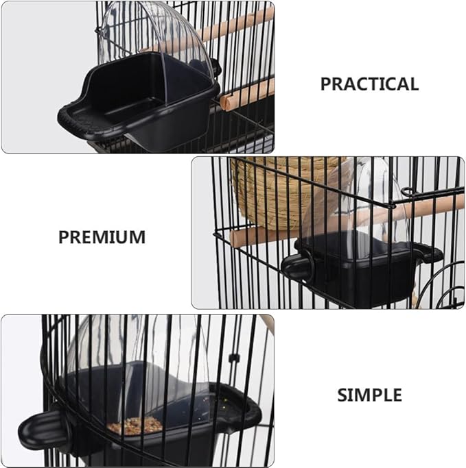 STOBOK Plastic Bird Feeder, Bird Bath Tub, Suitable for Small Parrots and Finches, 12.50x12.50x12.50cm
