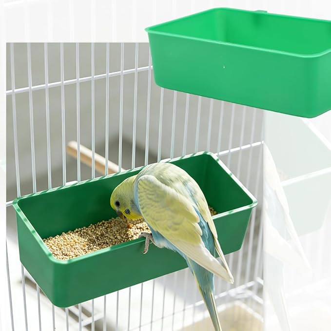 14 Pcs Bird Plastic Feeder, Seed Food Feeding Cup for Poultry Pigeon Parrot Parakeet Budgie Cage