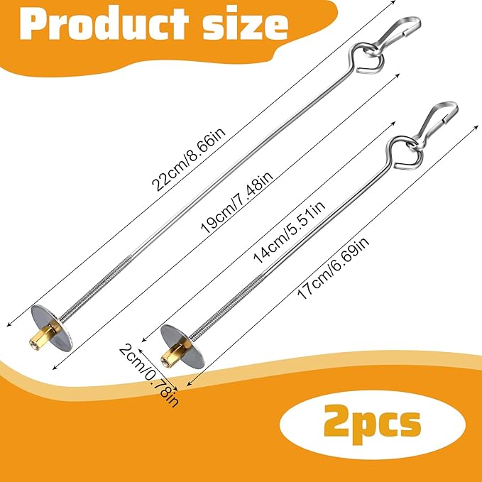 Nogeqi 2PCS Bird Cage Food Holder with Hook, Stainless Steel Bird Feeder for Cage, Parrot Fruit Skewers, Bird Foraging Toys for Macaw Parakeet Parrot Budgie (2 Sizes)