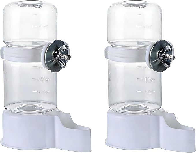 Automatic Bird Water Dispenser Cage Hanging Water Feeder with Anti-Spill Design for Parakeet Canary Small Parrot Lovebirds (2PCS 140ml Water Dispenser)