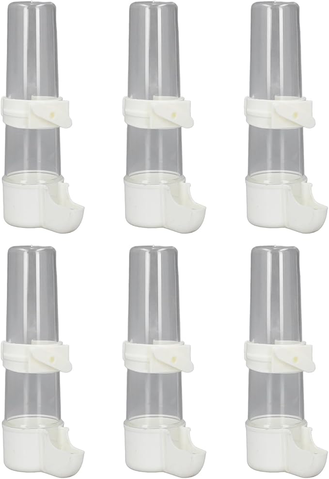 Pet Bird Hanging Water Feeder, 6Pcs EcoFriendly Automatic Bird Cage Water Feeder for Finches (150ml)