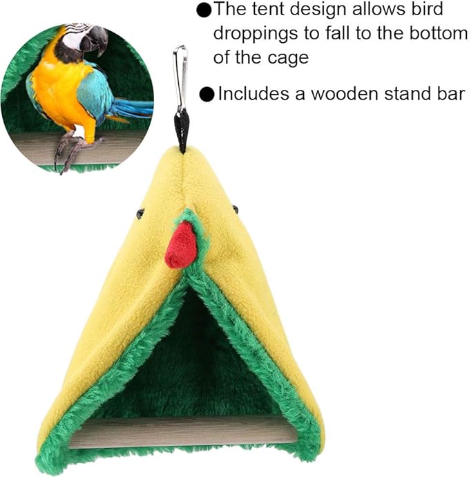 Bird Hammock Bird hut for cage Warm Bird Bed Triangle Plush Hammock Cage Hanging Bird Tent 4.7inch*7.1inch Bird Bed for cage for Birds Parrots Nests