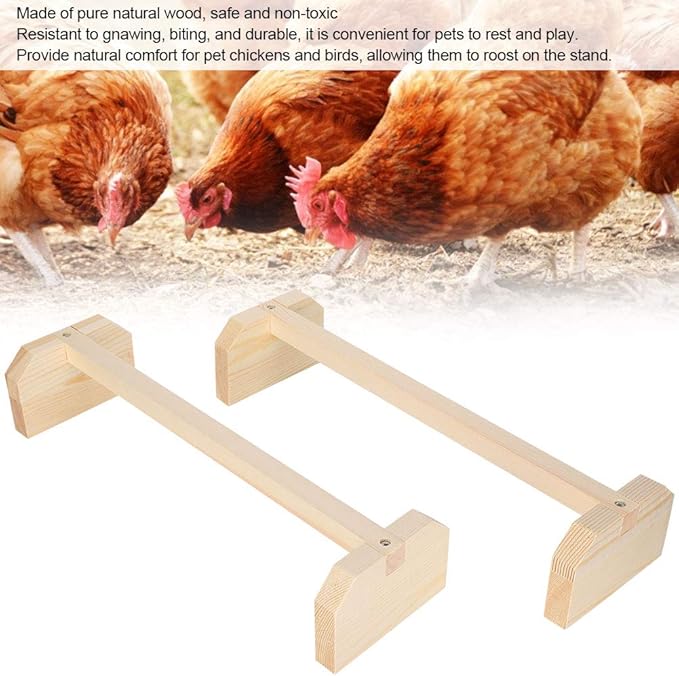 TOPINCN 2Pcs Chicken Perch Bird Wood Stand Wooden Chicken Perch Chicken Stand for Large Bird Chicken Parrot