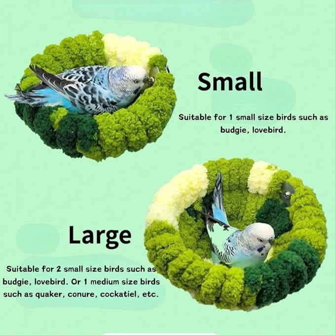 Bird Nest for All Seasons, Bird Cage Nest for Parrot, Parakeets, Lovebirds, Cockatiels, Budgies, Conures, Quaker, Small and Medium Birds (Small,Pink)