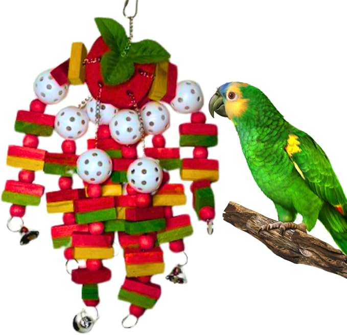 Exquisite Pets Parrot Toy Chew Toy for Amazon Parrots Medium & Large Birds All-Natural Wood Shredding Forraging Chewing