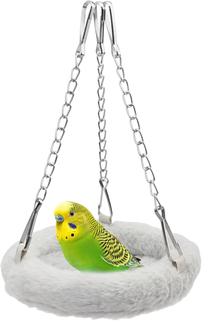 Wontee Bird Nest Bed Parrot Hanging Hammock Swing for Budgies Parakeets Lovebirds Caique Senegal Cockatiels Conures (S)