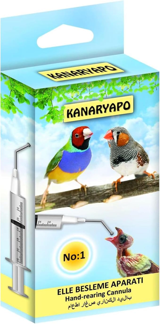 Birds Hand Rearing New bornSmall Exotic Bird Canary Finch Feeding 5 ml Gavage Crop Stainless Steel Needle Syringe-Medication Cannula (1)