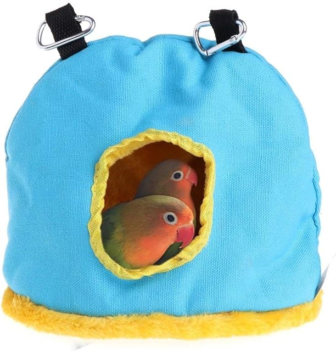 Litewoo Bird Hammock Nest Plush Warm Hanging Tent Pet Parrot Swing Bed Cave Cage for Parakeet Canary Cockatiel Lovebird Hamster Random Color (Large)