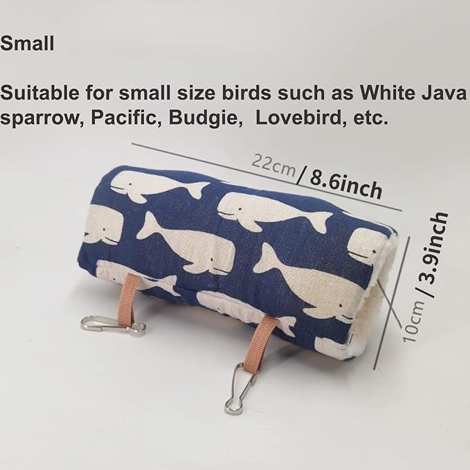Bird Nest House Hut Hammock, Winter Warm Nest, Snuggle Bird Hammock Hanging Happy Hut Bird Parrot Hideaway Cage Toy for Parrot Budgies Parakeet Cockatiels Conure Lovebird Finch (Small, Dark Blue)