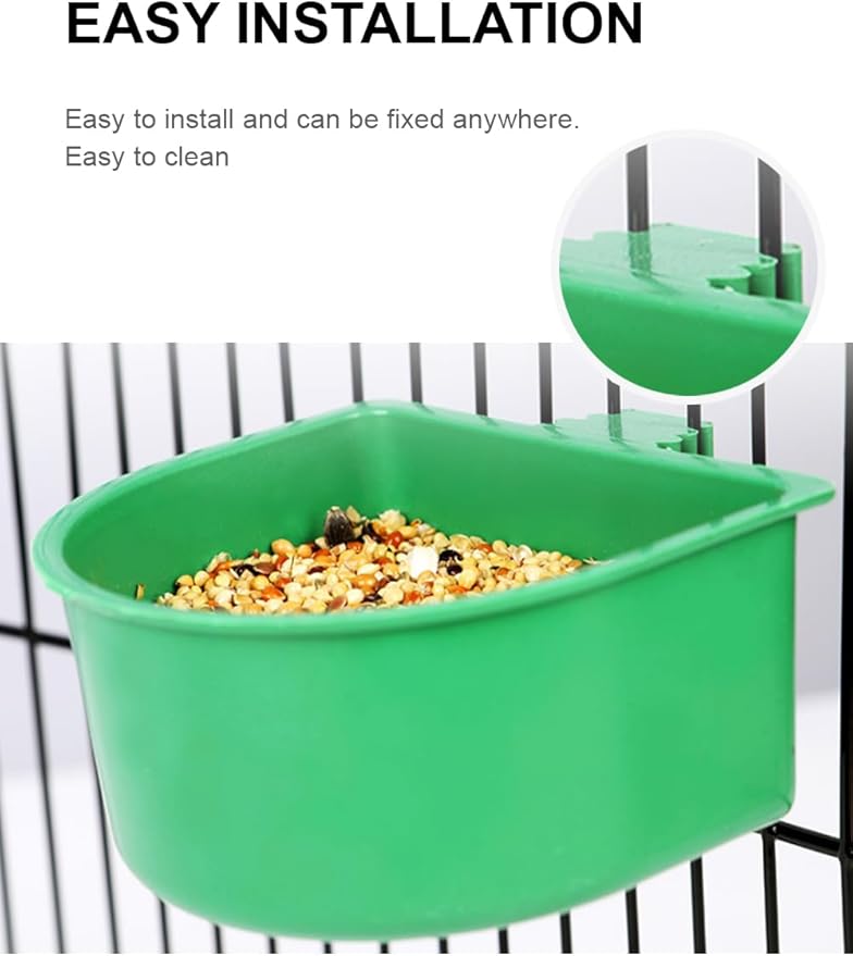 2 Pieces Bird Feeding & Watering Supplies,Bird Bath for Cage,Bird Water Feeder,Parakeet Bath,Bird Feeder for Cage,Bird Cage Feeder,Bird Shower,Bird Food Bowl (Green)