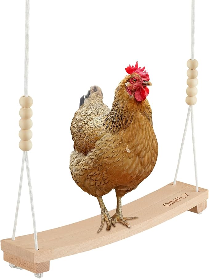 Arc-Shaped Chicken Swing Heavy Beech Wood Chicken Toys for Coop Handmade Chicken Swing for Hens Chicken Coop Accessories