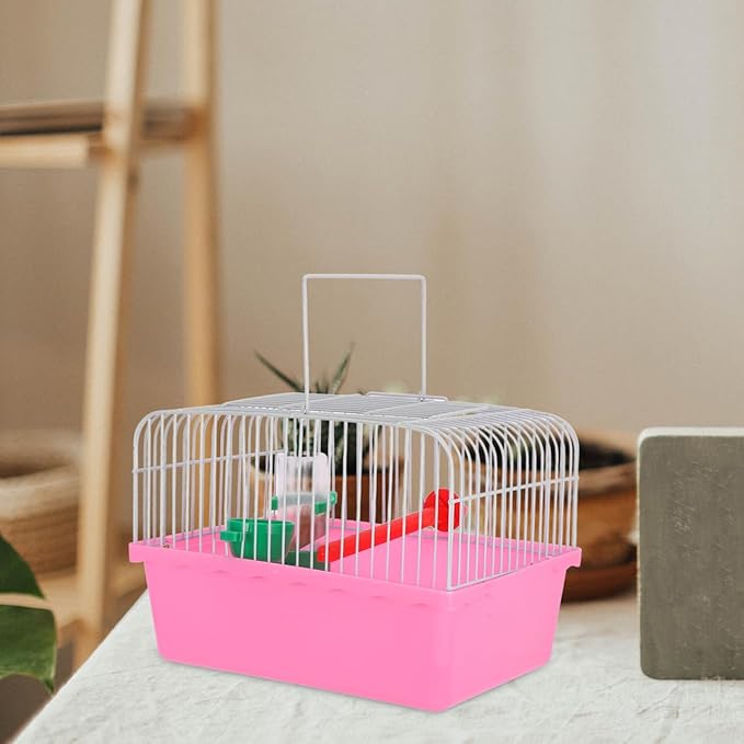 BESPORTBLE Portable Bird Carrier Travel Cage with Perch Food Box Water Dispenser Lightweight Small Bird Cage for Parrots and Lovebirds 9.29X6.57X6.29In