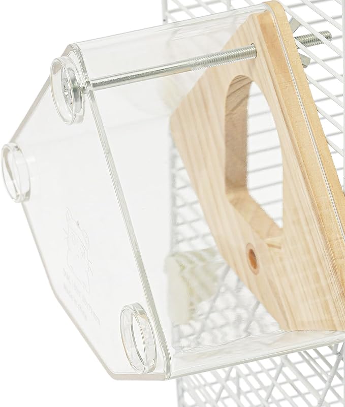 2-Door Wrought Iron Bird Cage Parakeet Cage with Roof, 30" H Parrot Cage Pet Birds Flight Cage w/Ladder & Nest, Interactive Birdcages Bird House Travel Cages for 4-6 Small Birds (Iron Mesh)