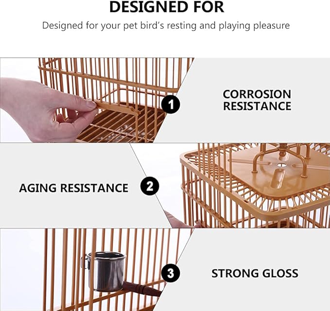 STOBOK 1Pc Hanging Bird Cage, 23x23x32cm Hanging Bird House Bird Travel Carrier for Budgie Lovebird Parrot Parakeet