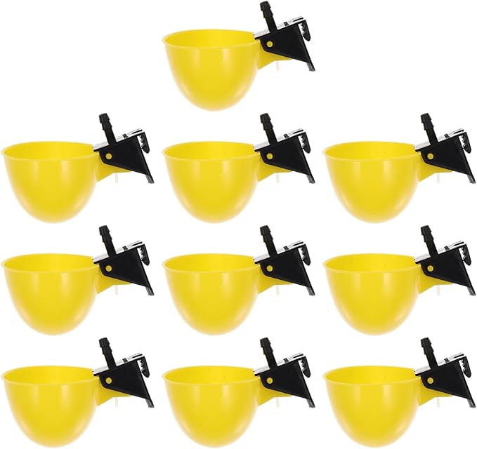 Ipetboom 10Pcs Automatic Bird Water Dispenser Small Pigeon Feeder Quail Chicken Cage Waterer Practical Pet Drinking Bowl 3.54X3.14X1.57In