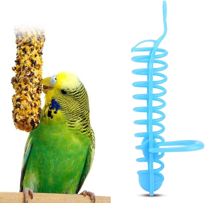 Parrots Plastic Feeder Basket Food Fruit Perch Stand Holder Pet Bird Supplies Applicable Scene (Blue)