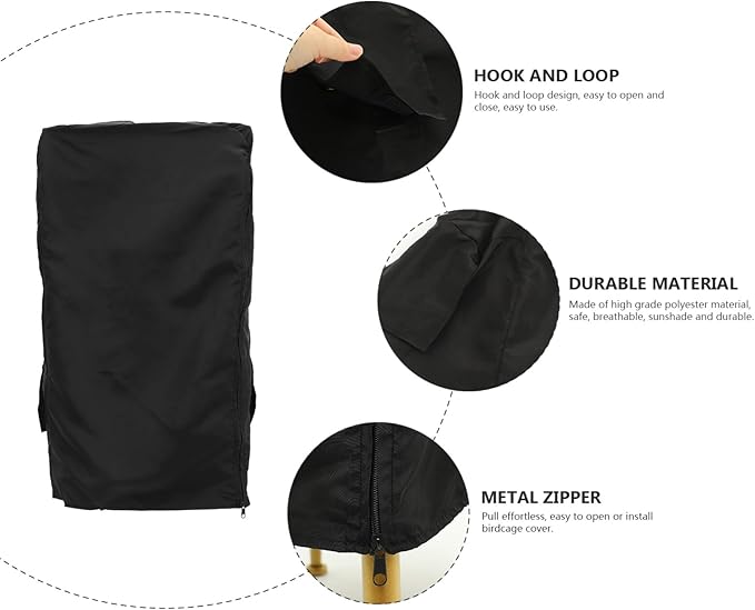 Milisten Light Blocking Bird Cage Cover Breathable for Pet Birds Parrots and More Washable Windproof and for Indoor Use
