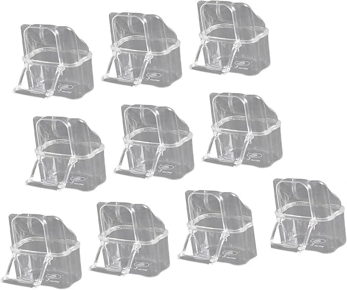 10pcs Clear Bird Feeder Feeding Box for Cage with Easy Installation and Spill Proof Design for Easy