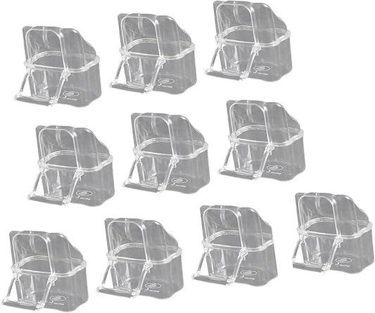 10pcs Clear Bird Feeder Feeding Box for Cage with Easy Installation and Spill Proof Design for Easy