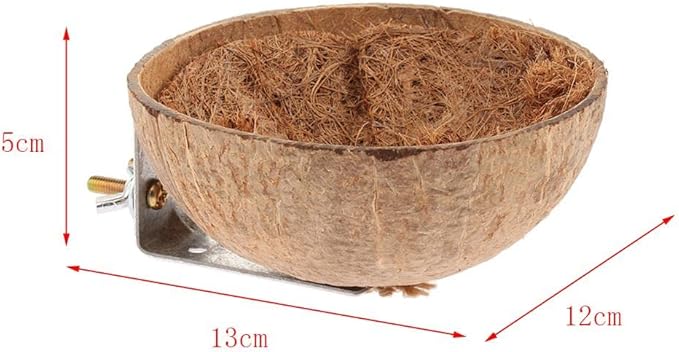 Friendly Coconut Shells Parrot Nest House Cage for Birds Parakeet Parrots Nest Decoration