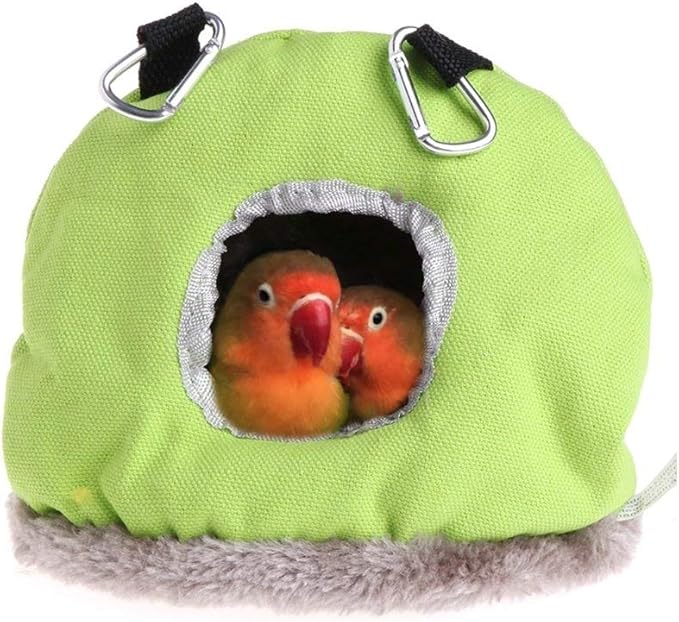 Litewoo Bird Hammock Nest Plush Warm Hanging Tent Pet Parrot Swing Bed Cave Cage for Parakeet Canary Cockatiel Lovebird Hamster Random Color (Small)