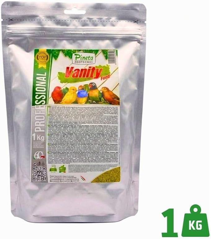 PINETA Vanity Bird Food 1Kg – Canary Food complete Bird Supplement Nutrition Diet with Protein and Healthy Fats, Semi Morbid Paste for Pigeons, Parrots and Poultry, for Breeding and Molting Periods
