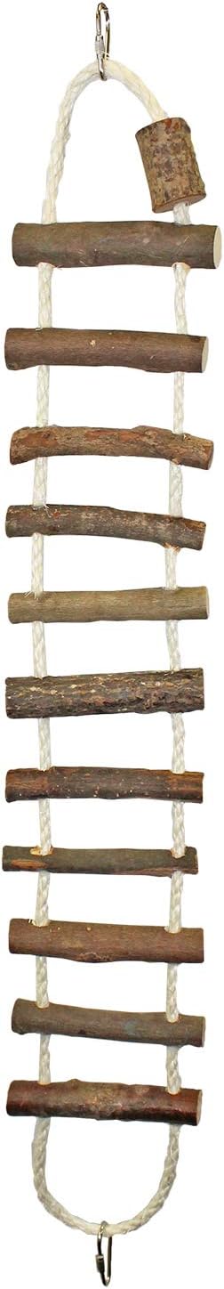 Sisal Rope Ladder - Natural Interactive Climbing Cage Accessory - for Sugar Gliders, Squirrels, Degus, Marmosets, Monkeys, Rats, Parrots, Birds, Hamsters, Gerbils & Other Small Pets
