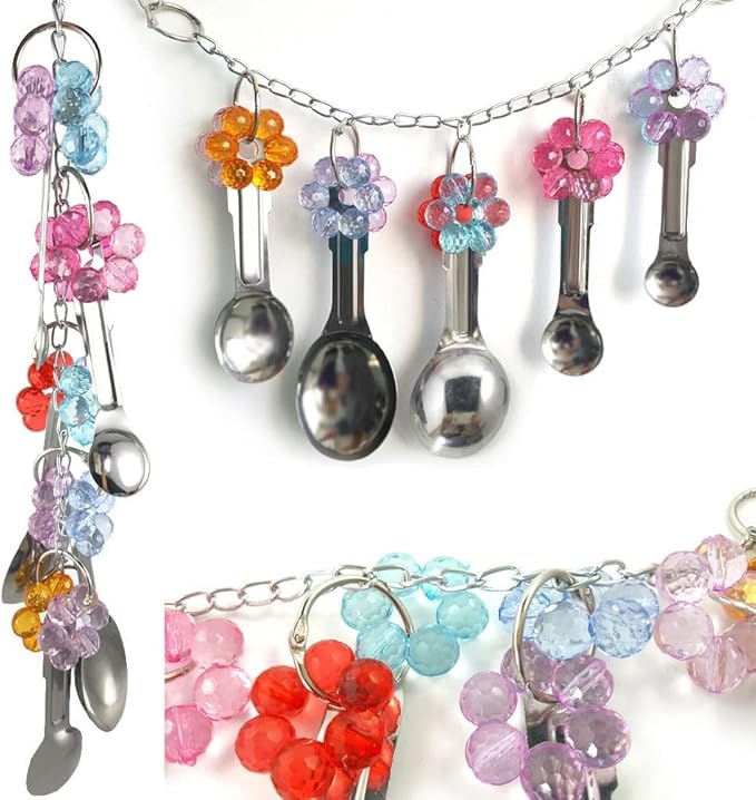 Litewoo Bird Stainless Steel Bell Toys, Safe and Stable Hanging Spoons Pipe Chew Bite Toy（E）