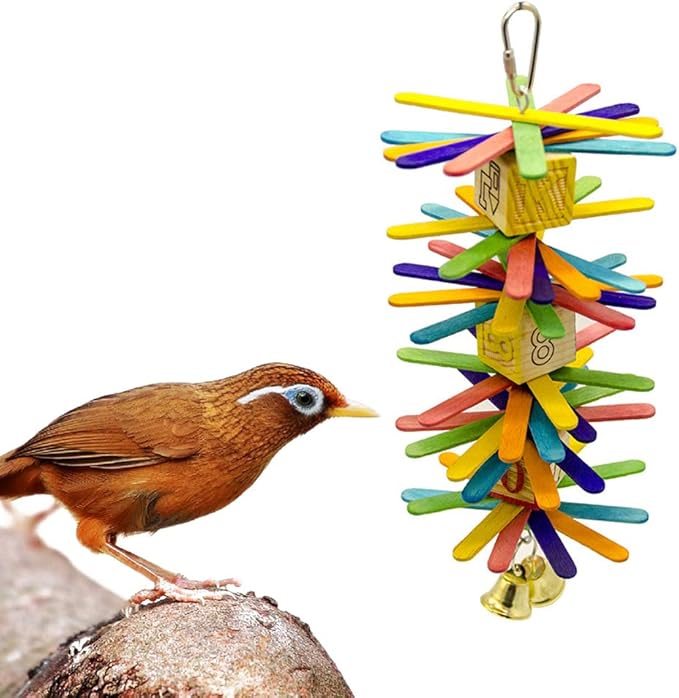 balacoo Bird Parrot Foraging Ice Pop Sticks Chew Toy for Medium and Small Parrots and Birds