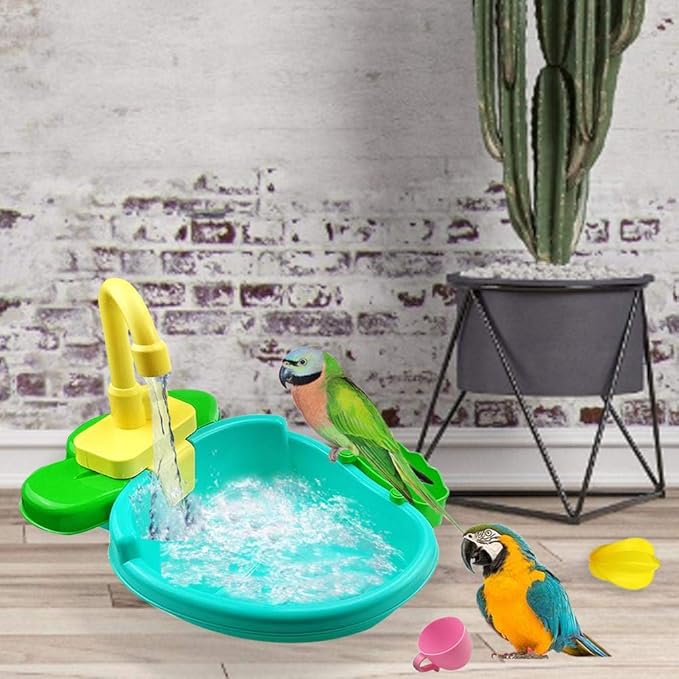 Petlex Bird Bath for Cage, Bird Bath Fountains Indoor, Parrot Automatic Bathing Box Bird Bath Shower Accessories Bird Toys for Parakeets, Budgie, Cockatiel, Conure and Small Birds