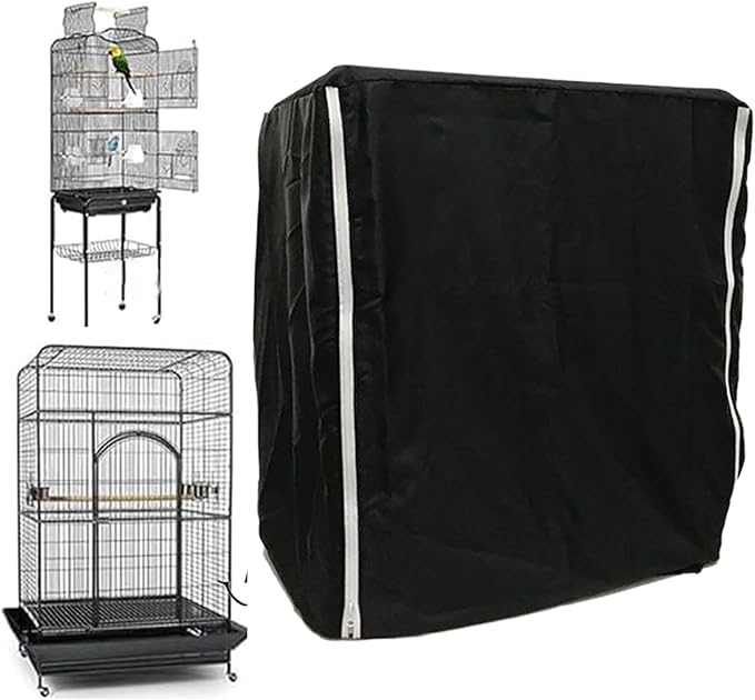 Parrot Cage Guard – Large Night Cover Shield, Sturdy Oxford Cloth, Noise Reduction Crate Blanket, Zipper Access Flap | Animal Cage Cover for, Small Bird, Parakeet, Macaw, Home Indoor Aviary